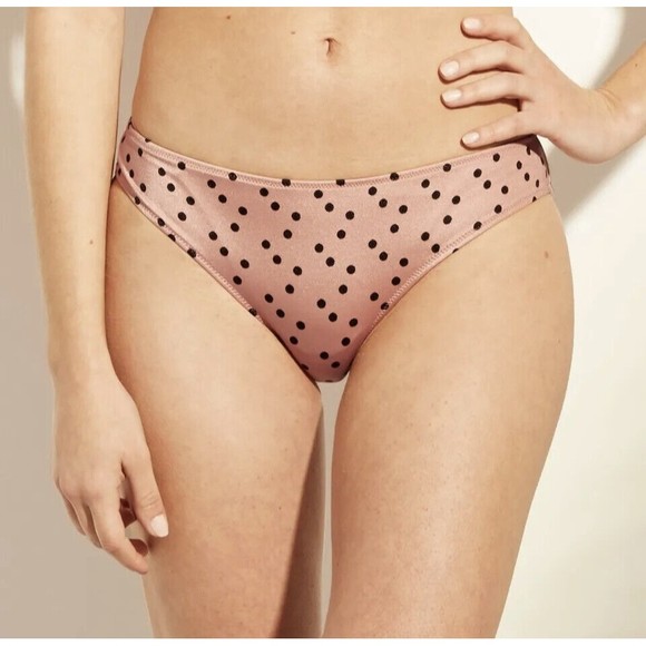 Shade & Shore NWT Sun Coast Cheeky Swimsuit Bikini Bottoms Tan Dot Size XL - Picture 1 of 9